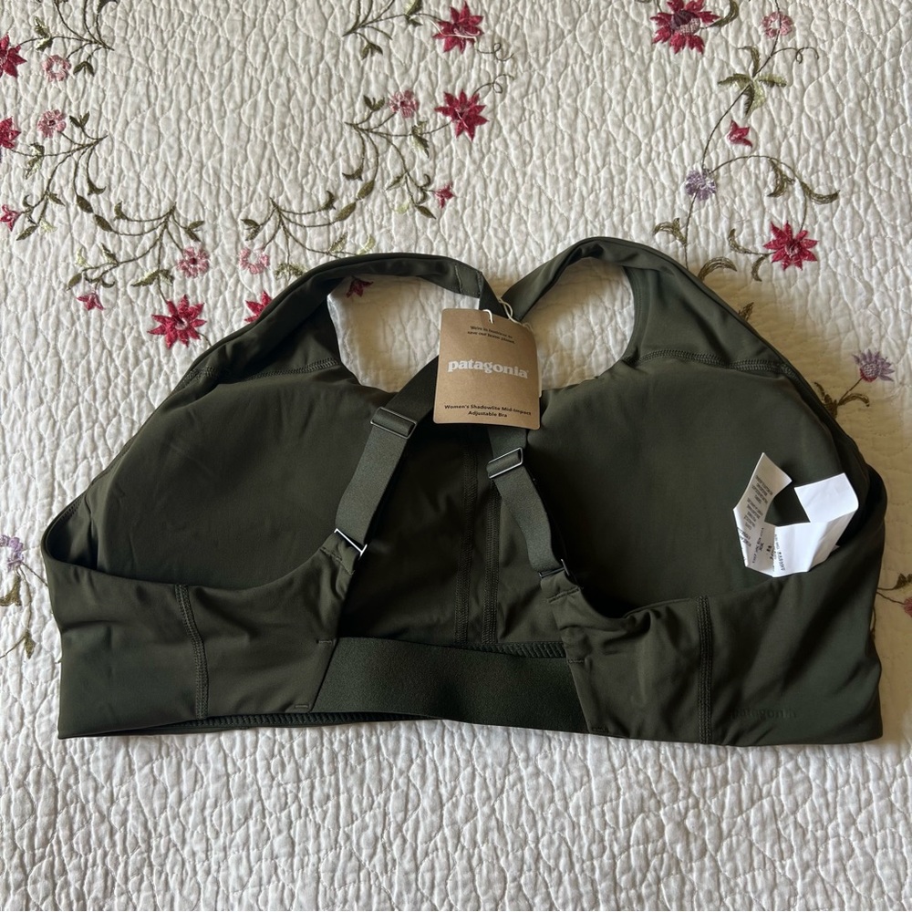 Patagonia Women's Shadowlite Mid-Impact Adjustable Bra Pine Needle Green XXL NEW - Picture 6 of 10